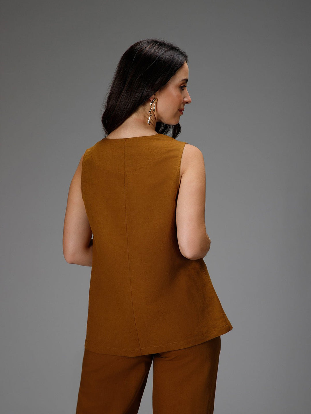 B77 HAZEL - Waistcoat Top with Cord Embroidery - Suspire