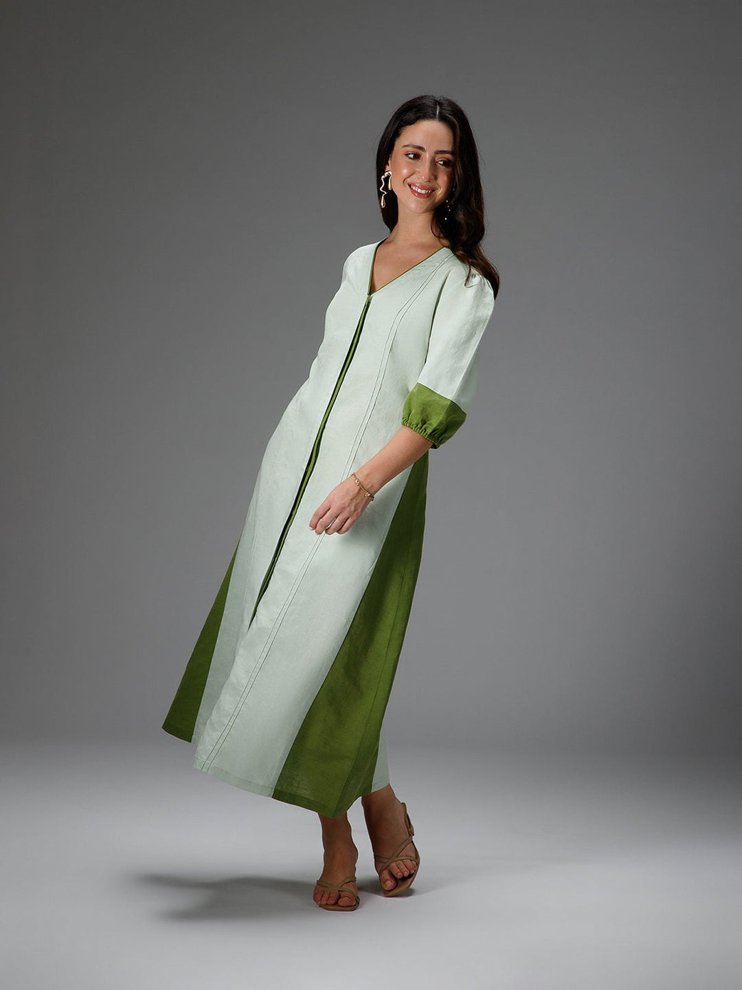 B77 MEADOW - Soft Earthy Cotton Linen Dress - Suspire
