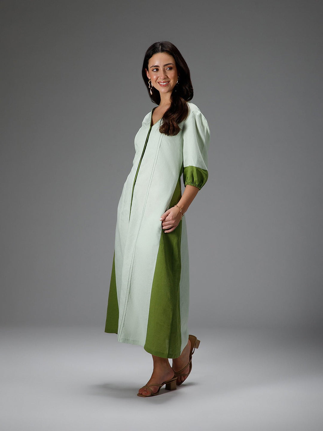 B77 MEADOW - Soft Earthy Cotton Linen Dress - Suspire