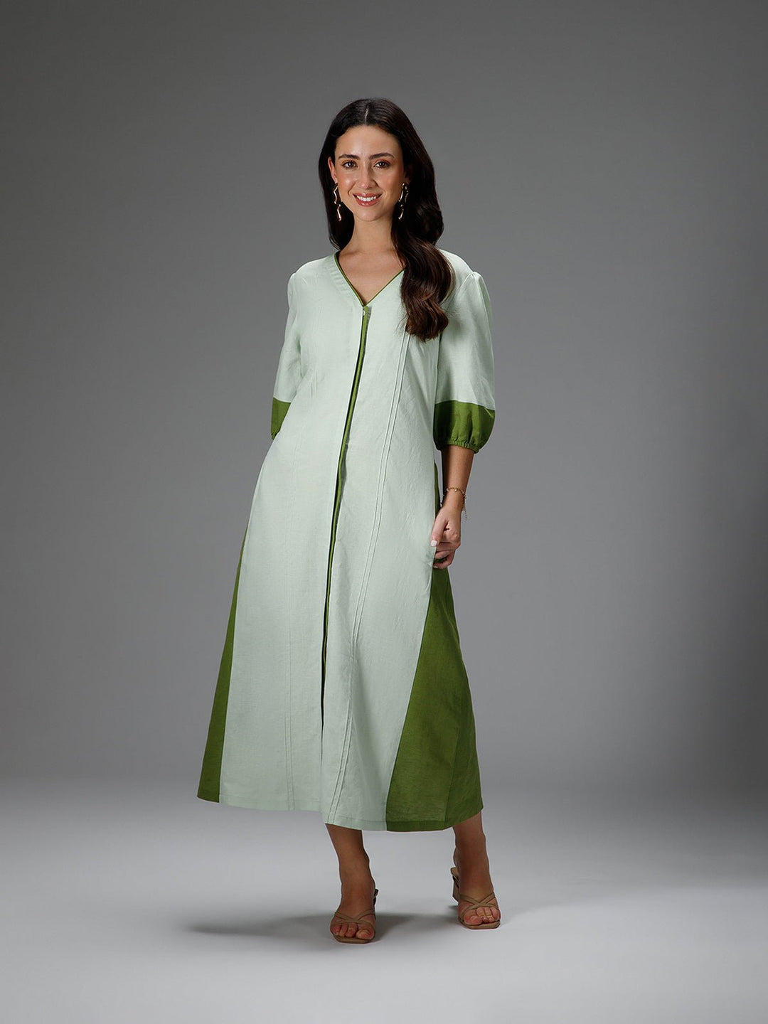 B77 MEADOW - Soft Earthy Cotton Linen Dress - Suspire