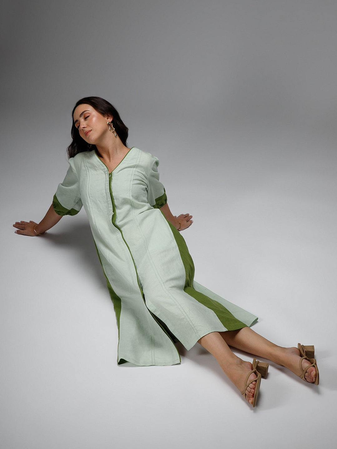 B77 MEADOW - Soft Earthy Cotton Linen Dress - Suspire