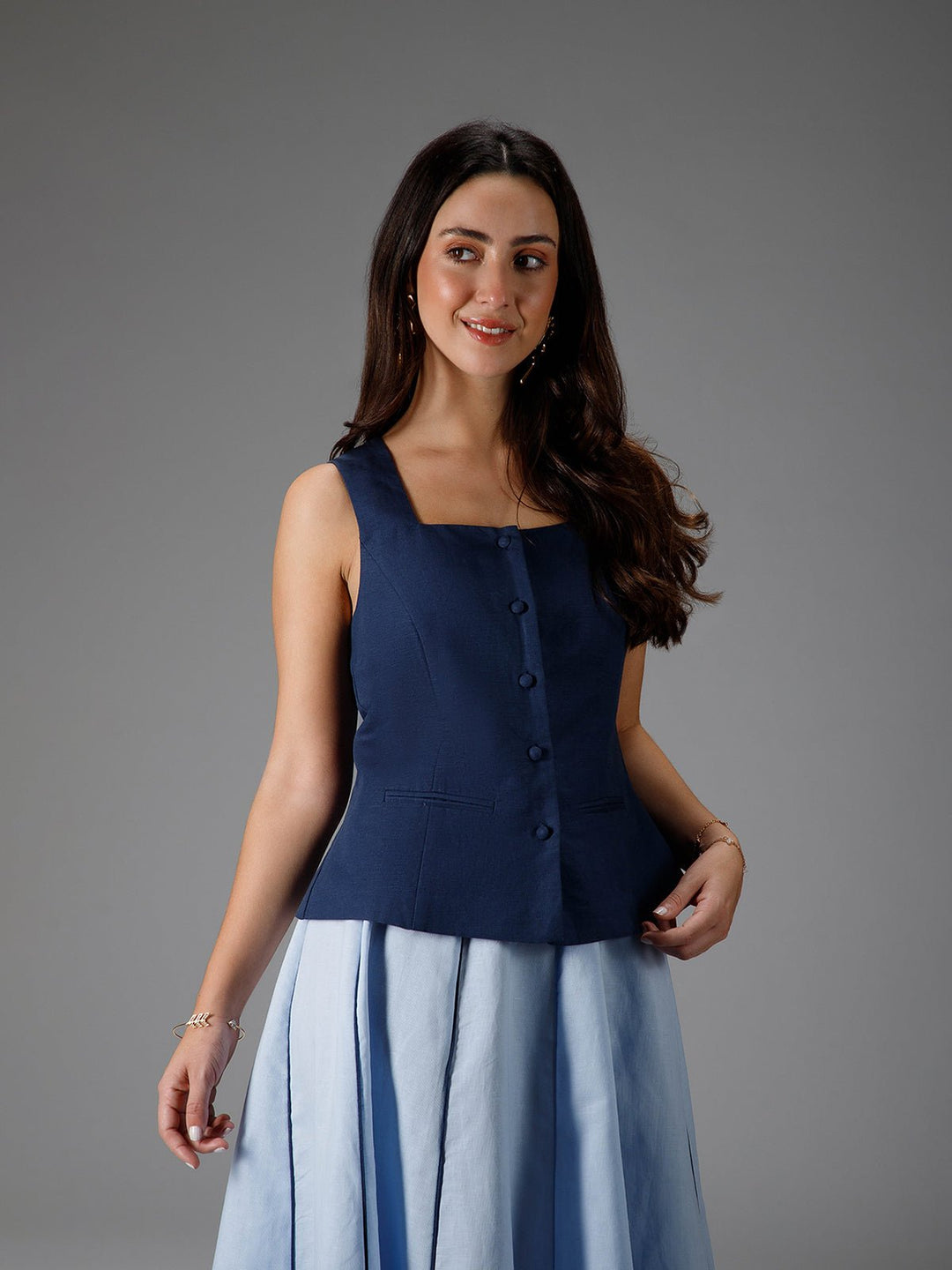 B77 OCEAN - Sustainable Cotton Linen Waistcoat - Suspire