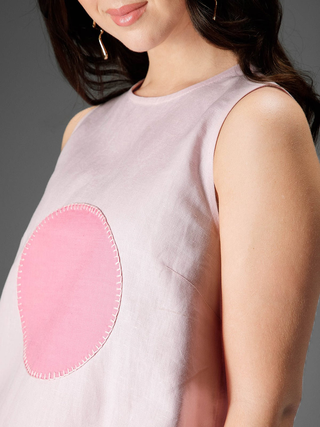 B77 ROSIE - Short Dress in Cotton Linen - Suspire