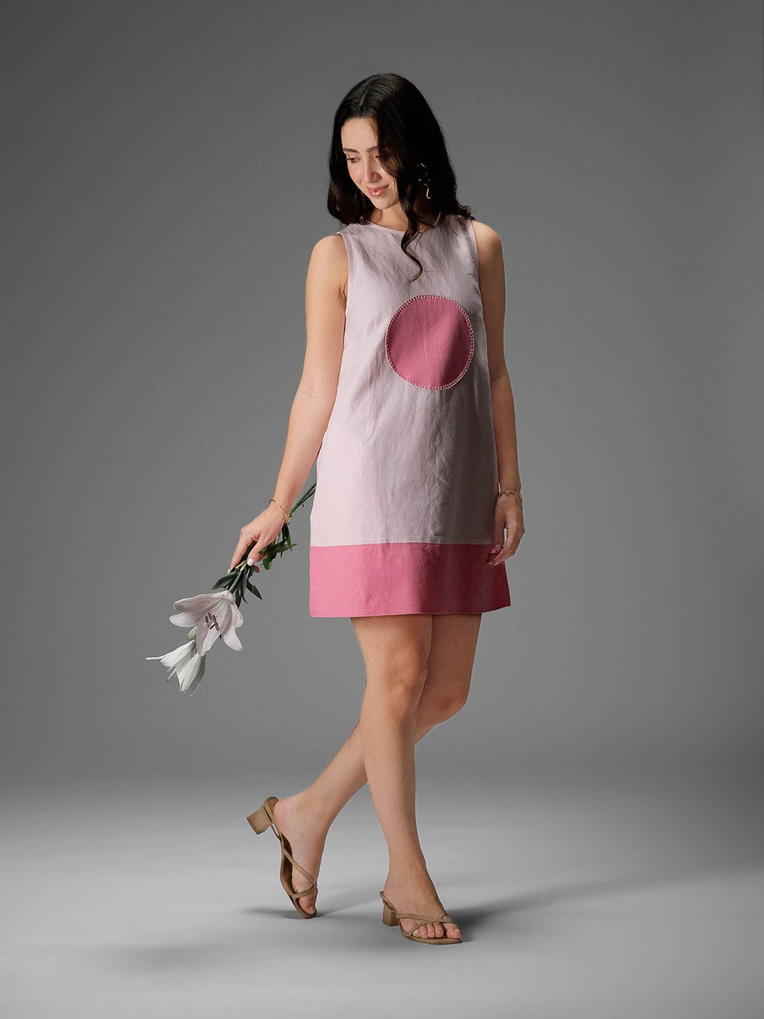 B77 ROSIE - Short Dress in Cotton Linen - Suspire