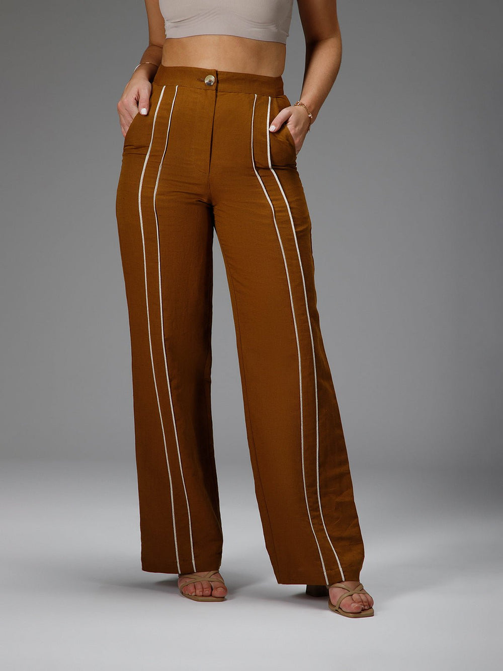 B77 SAVANNAH - Cotton Linen Straight-cut Pants