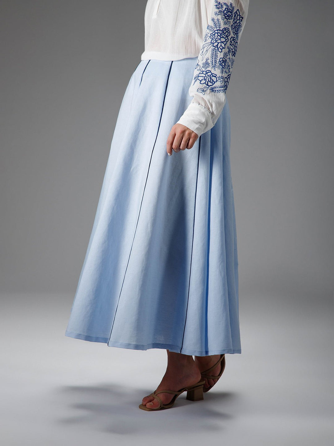 B77 SKYE - Cotton Linen Long Skirt - Suspire