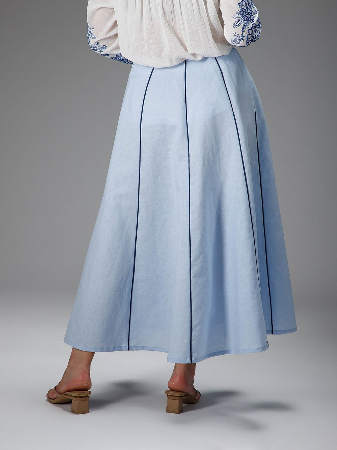 B77 SKYE - Cotton Linen Long Skirt - Suspire