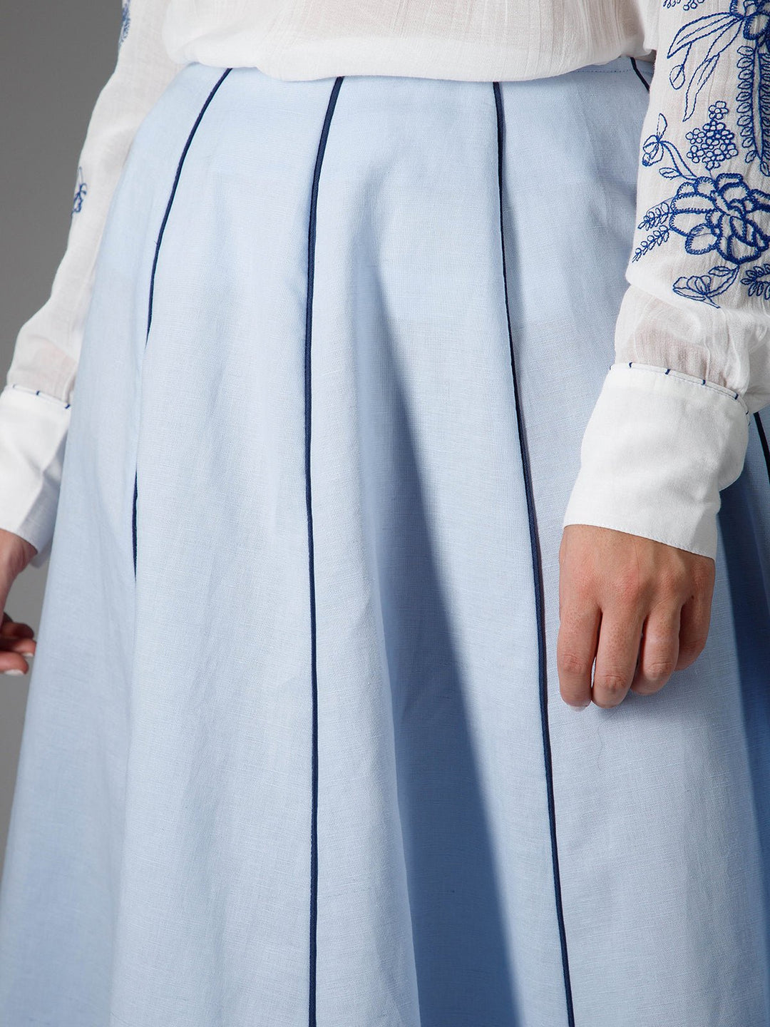 B77 SKYE - Cotton Linen Long Skirt - Suspire