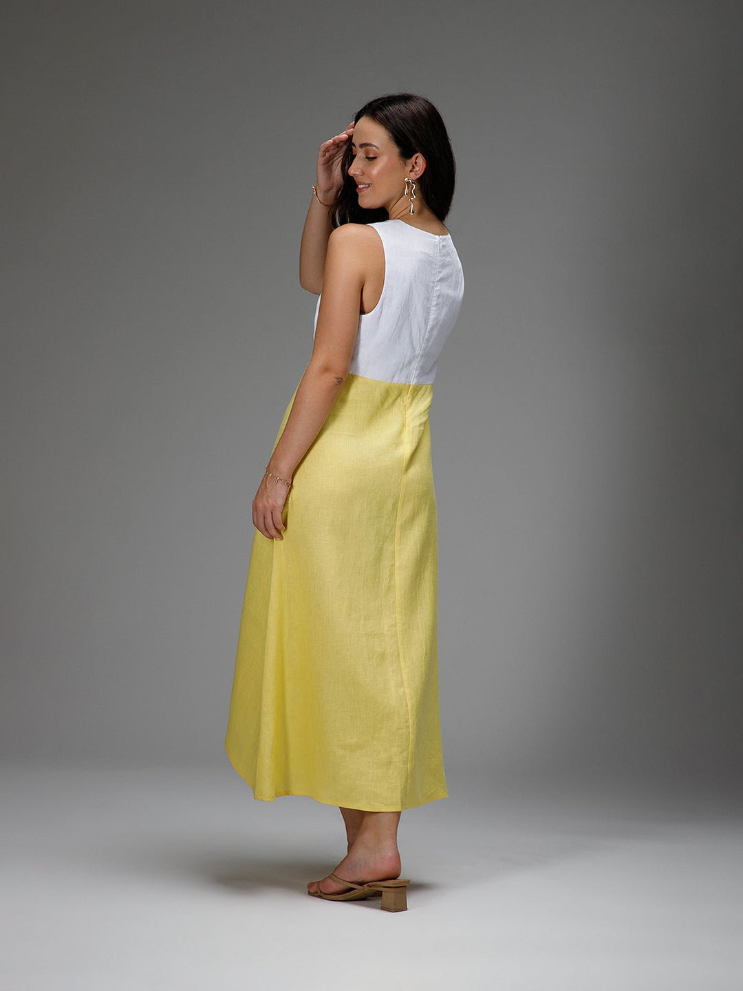 B77 SOLEIL - Hi - Low Hem Dress with Embroidery - Suspire