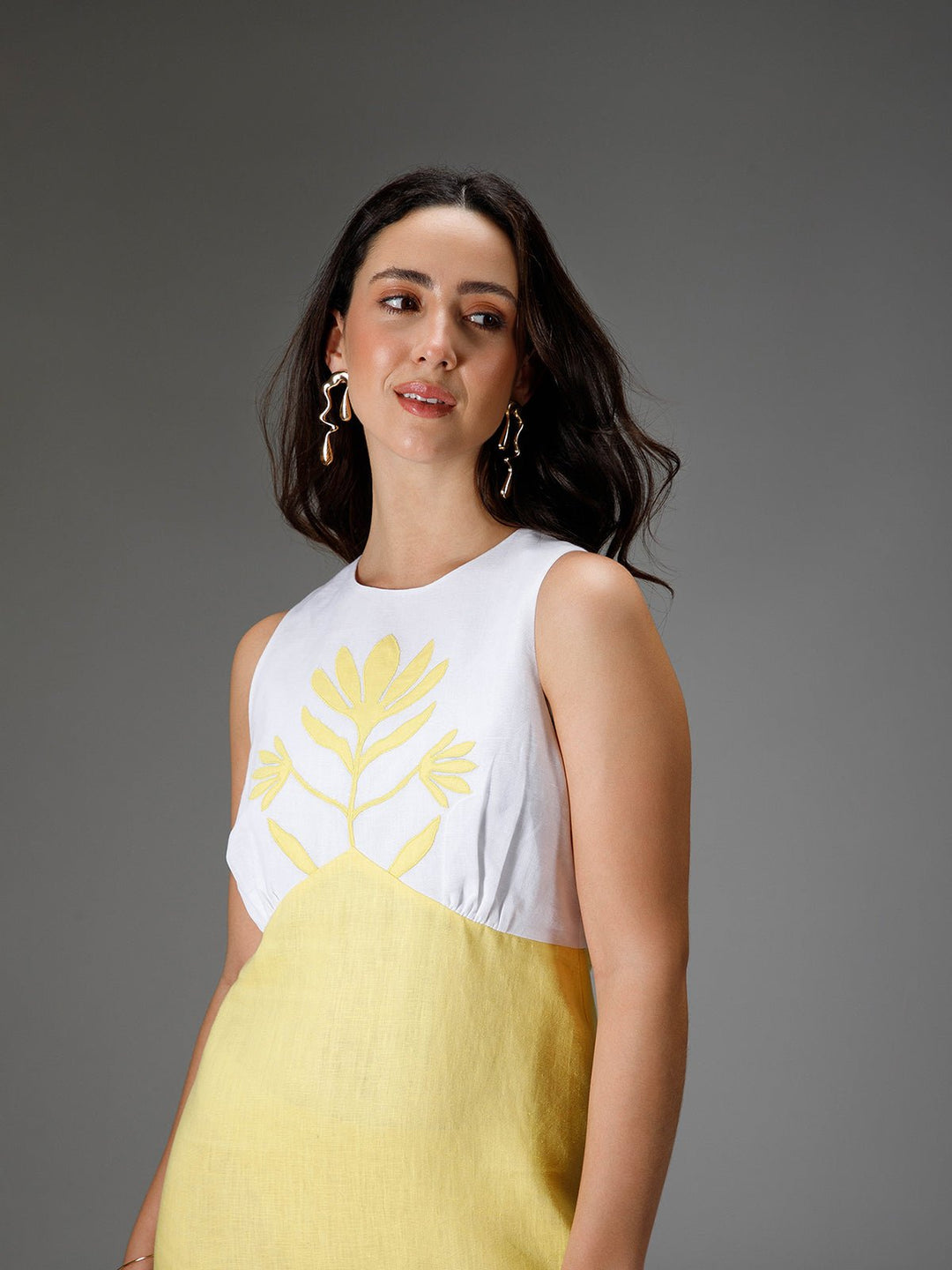 B77 SOLEIL - Hi - Low Hem Dress with Embroidery - Suspire