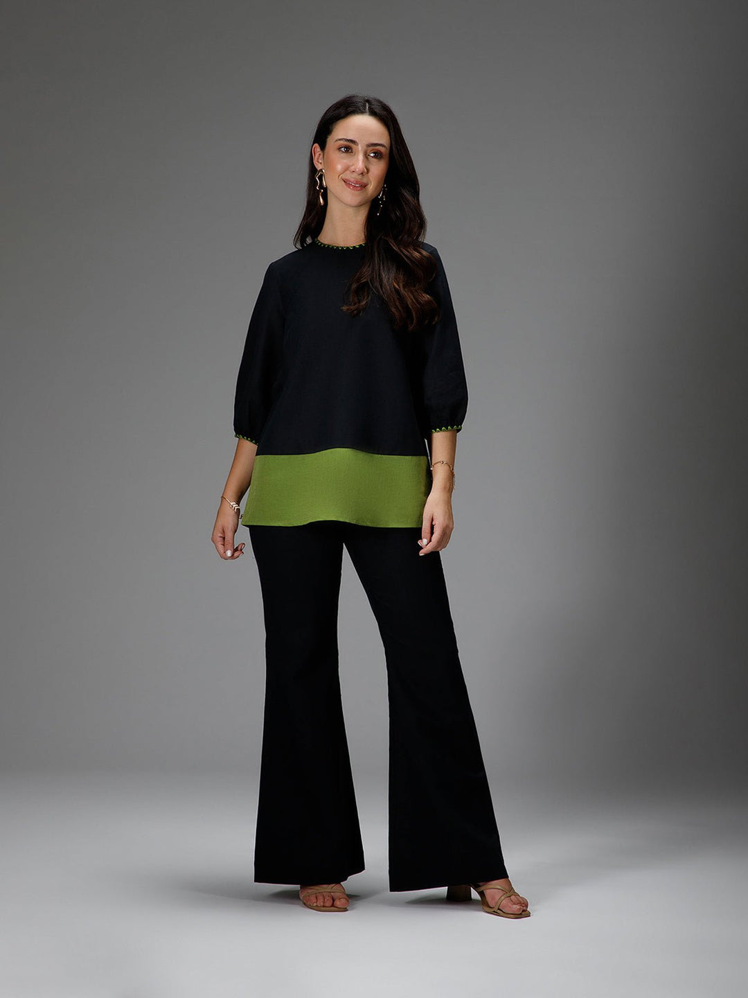 B77 VIRIDIAN - Cotton Linen Top - Suspire