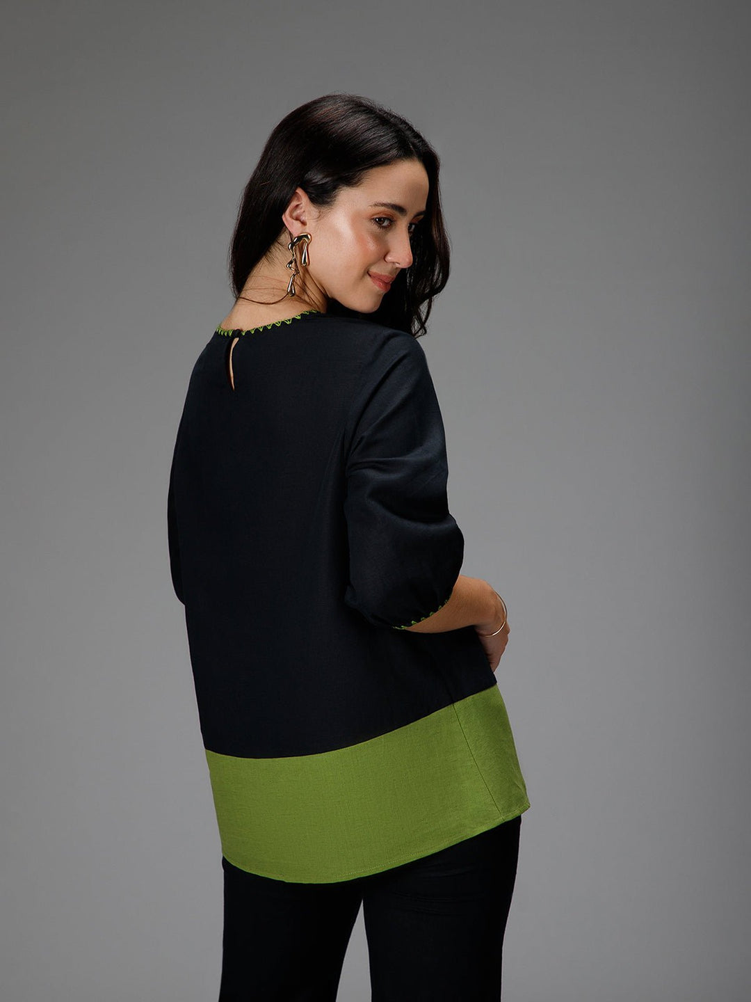 B77 VIRIDIAN - Cotton Linen Top - Suspire