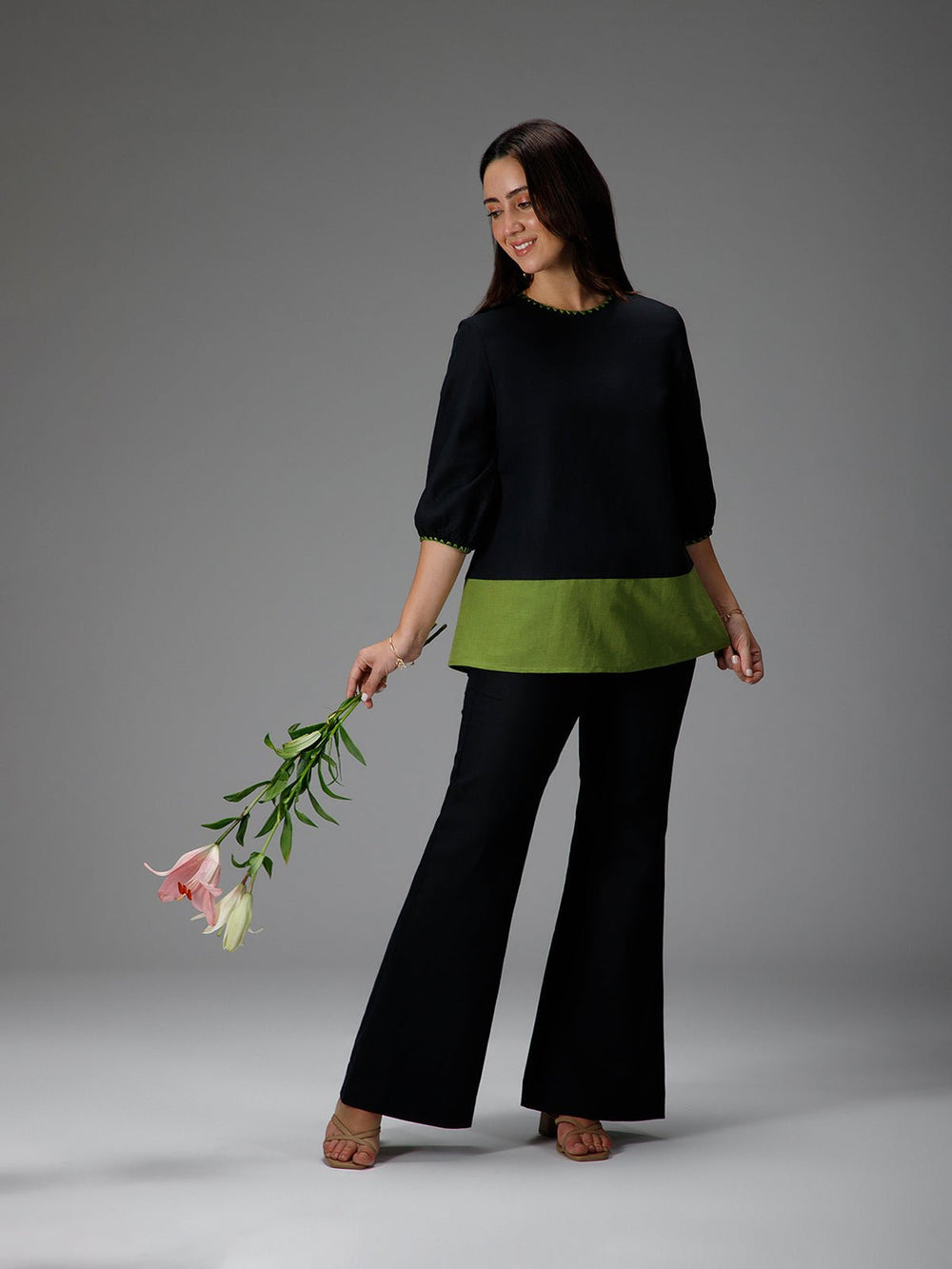 B77 VIRIDIAN - Cotton Linen Top