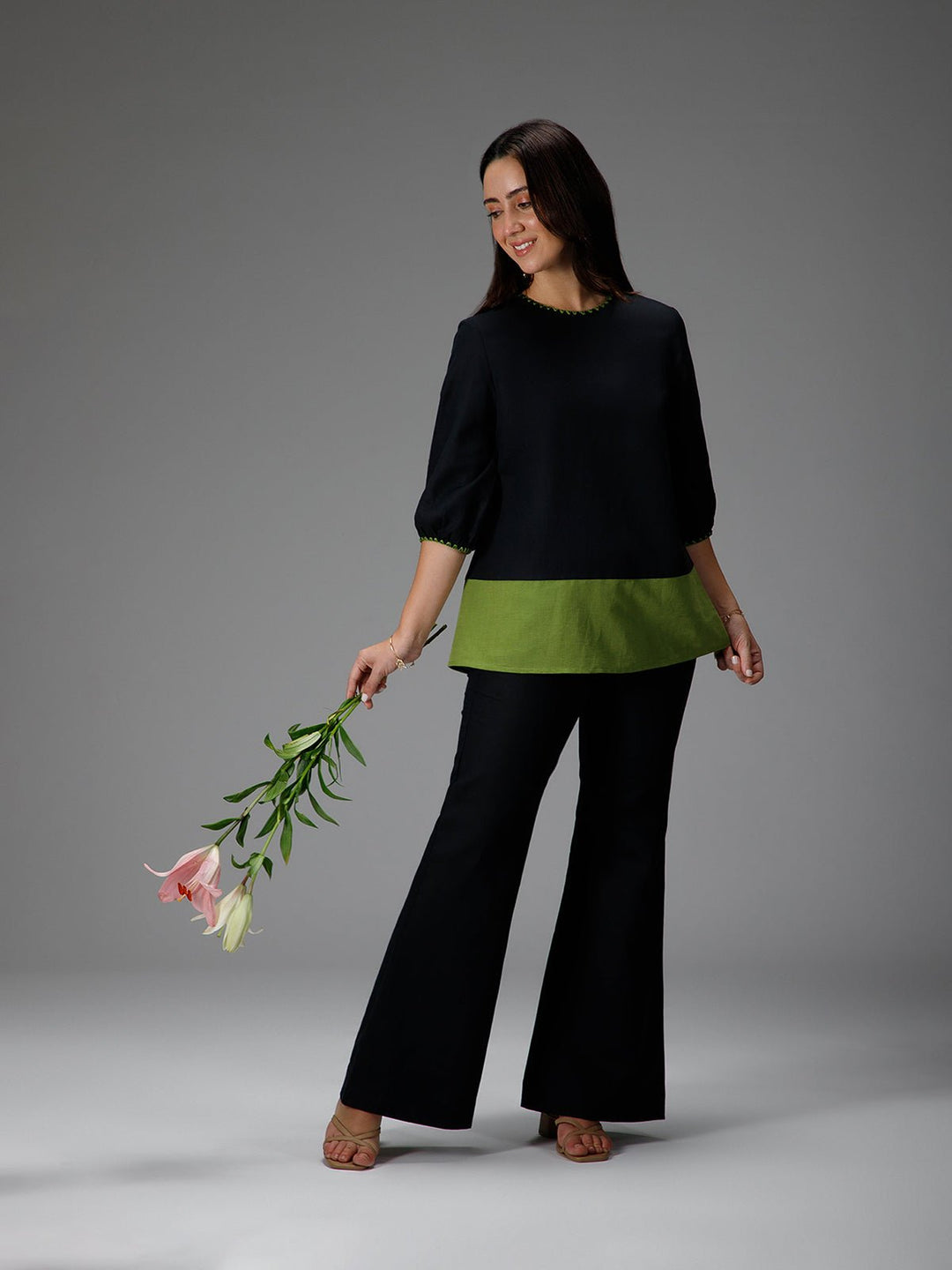 B77 VIRIDIAN - Cotton Linen Top - Suspire