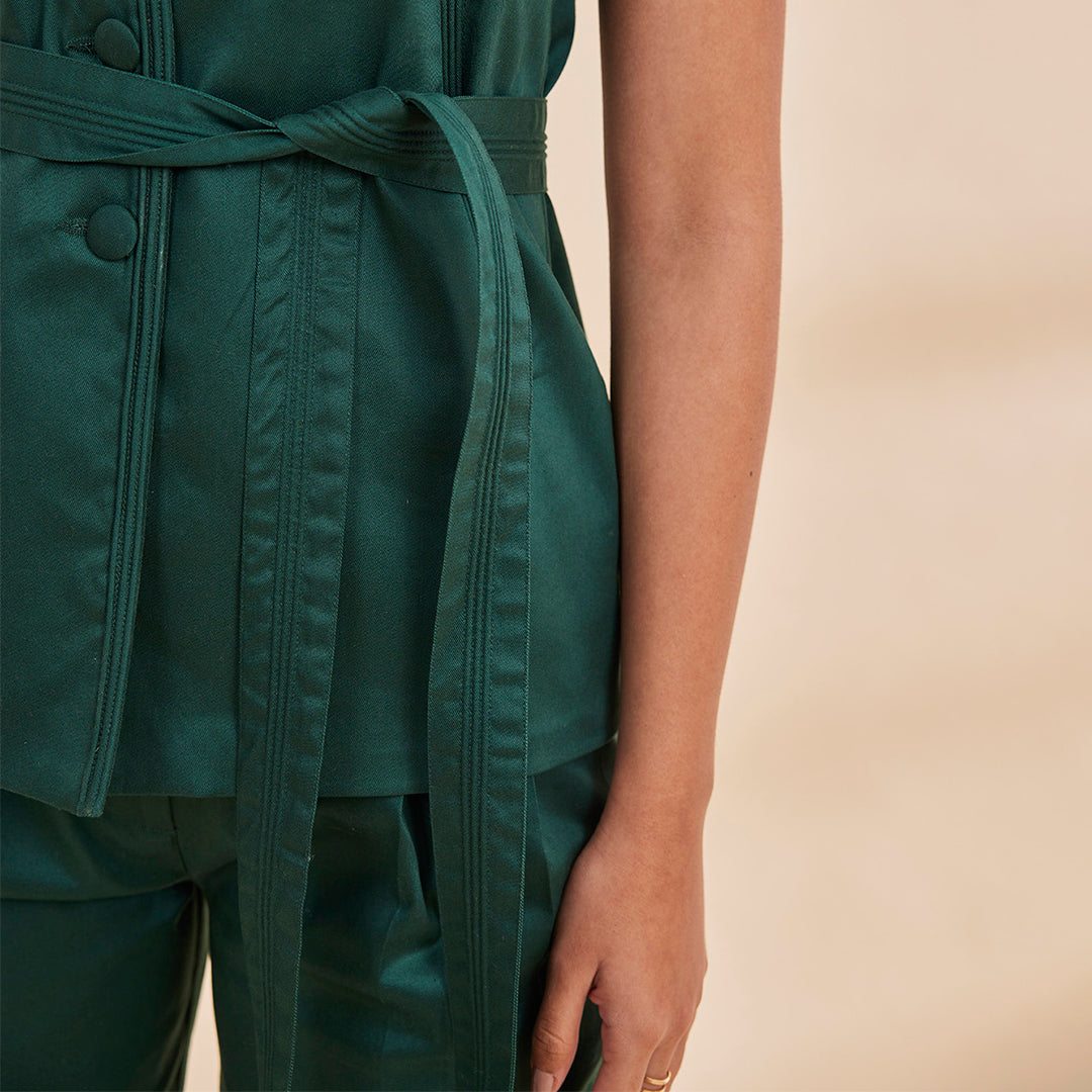 B77 ZAHARA WAISTCOAT Sleeveless Organic Cotton Tencel Women&