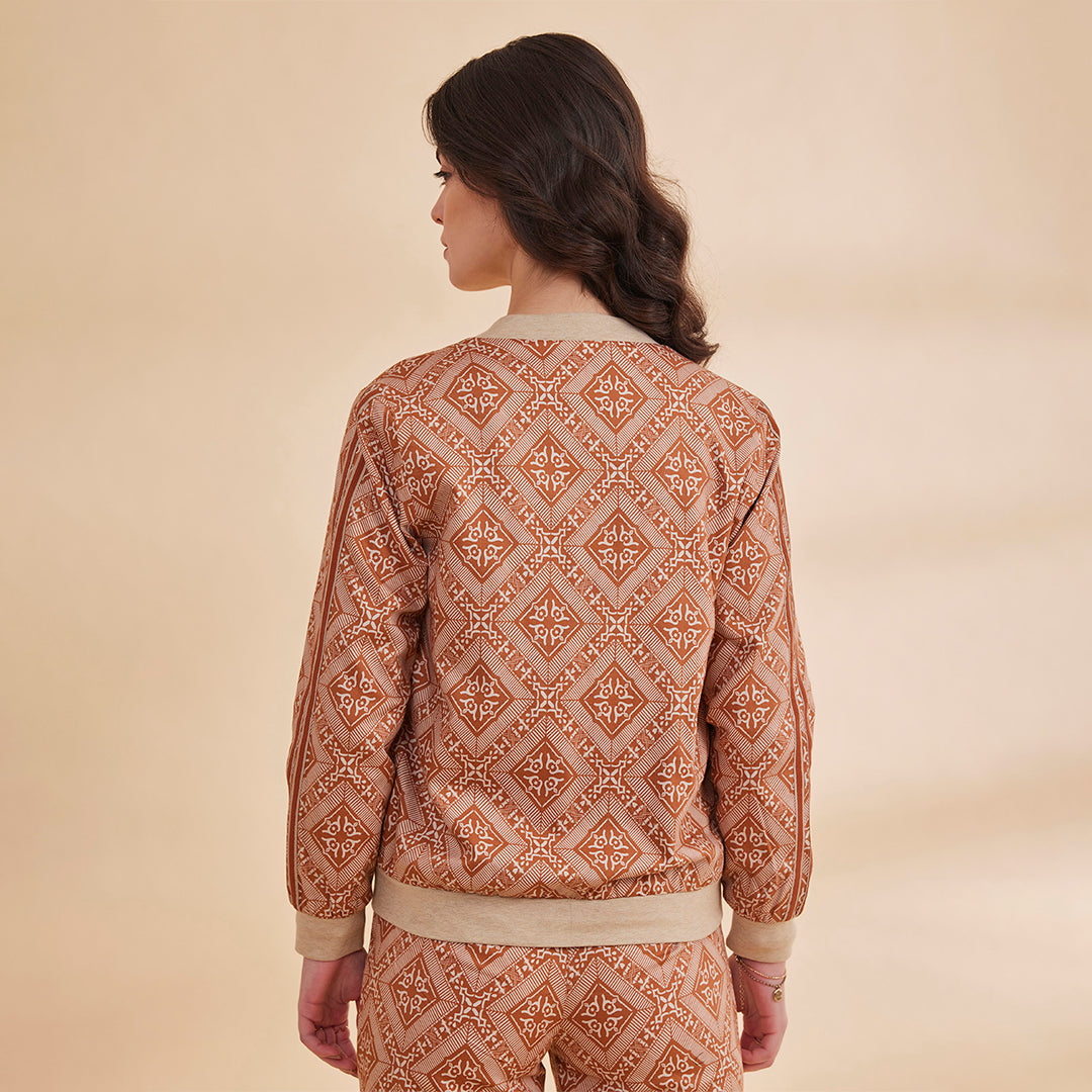 B77 NOORAT Burnt Orange Printed Women&