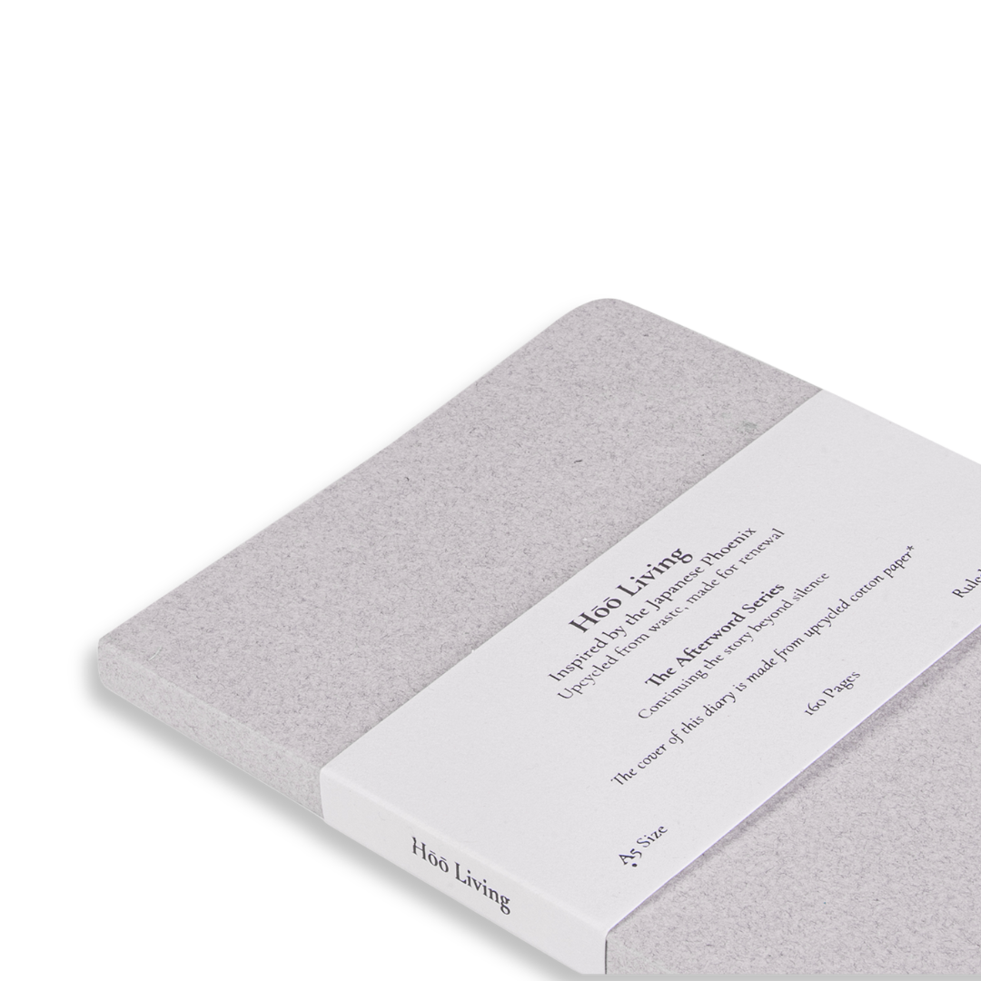 Hōō Living A5 Notebook 160 Pages made from Upcycled Used Sanitary Napkins - Paperboard/Upcycled Grey Cotton Paper Cover