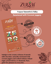 Zugar Vegan Smooth & Silky Dark Chocolate | Organic Cacao, No Refined Sugar | 45g