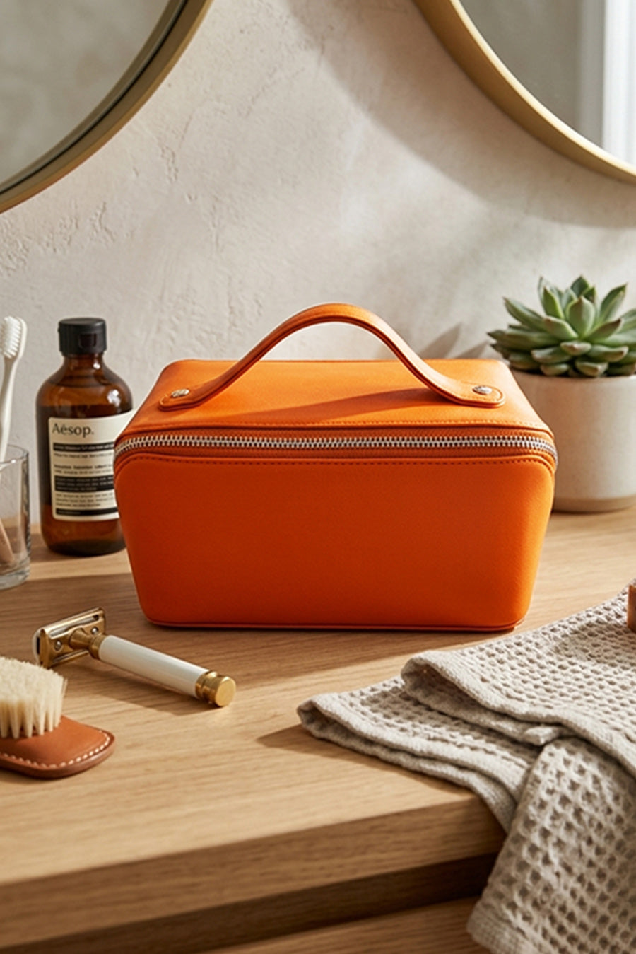 Emi Vegan Leather Toiletry Pouch