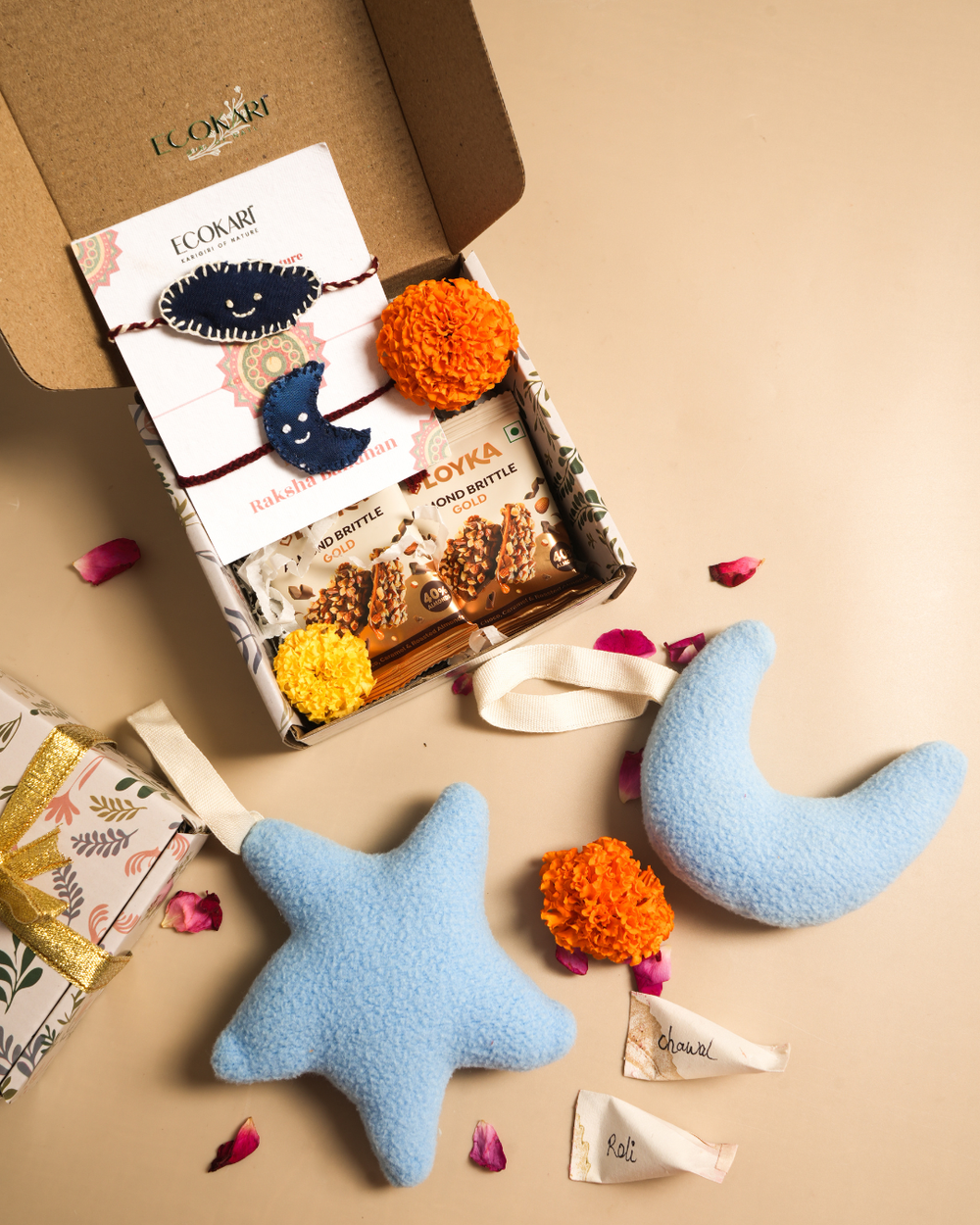 Moon & Star Rakhi Gift Hamper for Kids | Eco-Friendly Handmade Rakhi Gift Set