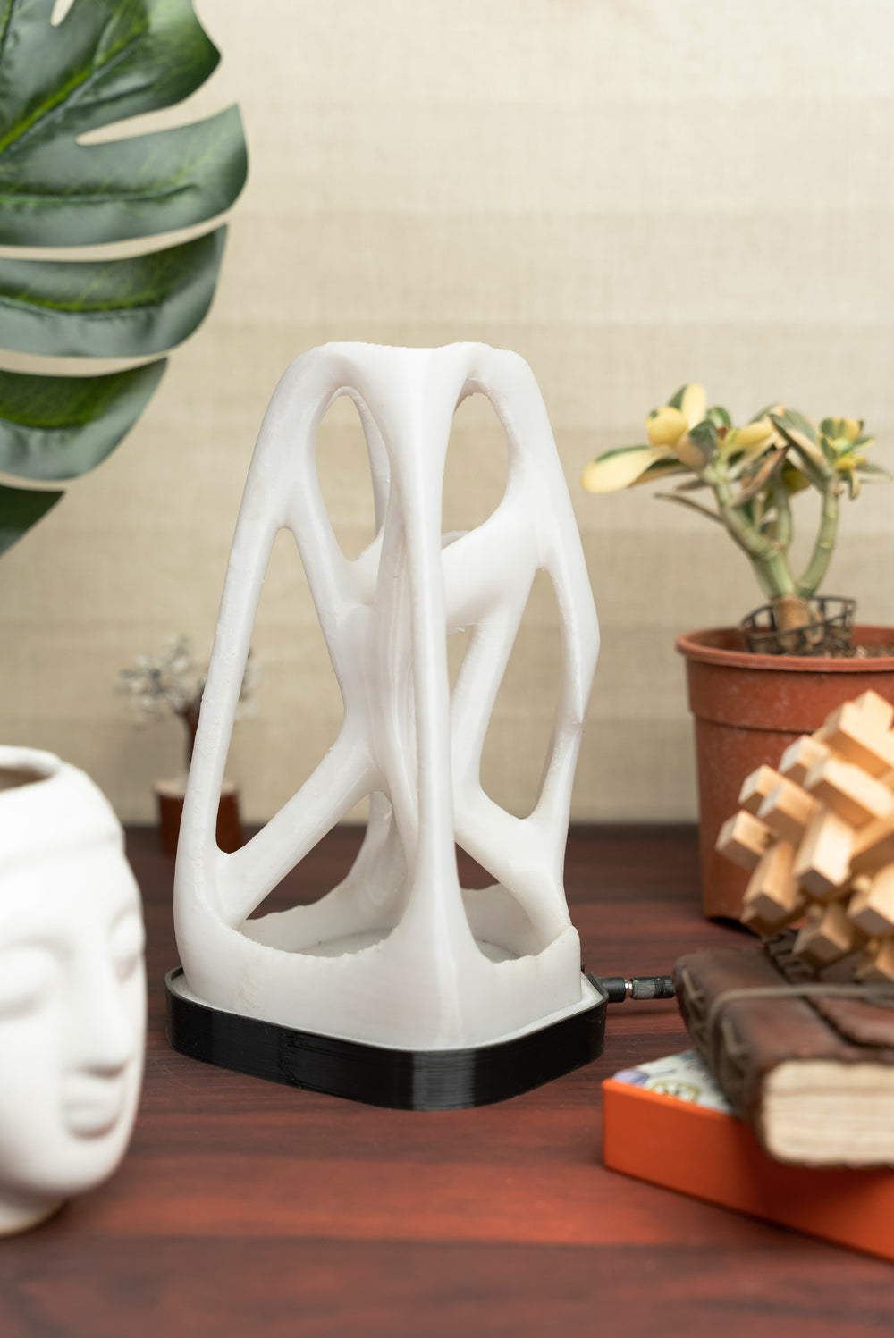 Snowy Hypercube Table Lamp | Designer LED Table Light