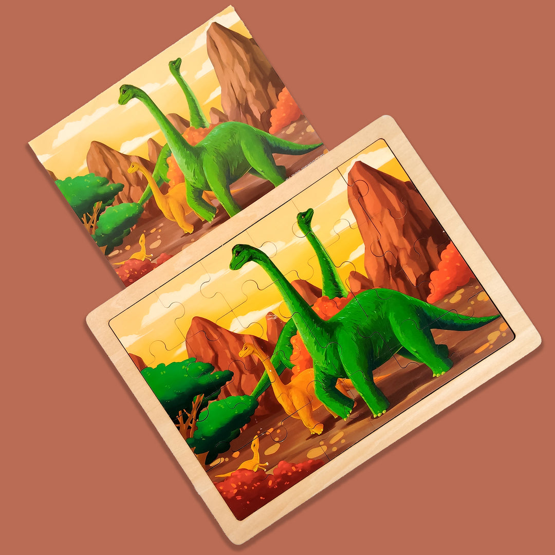 Wudly Toys Wooden Jigsaw Puzzle | Dinosaur, Ocean & Construction Themes