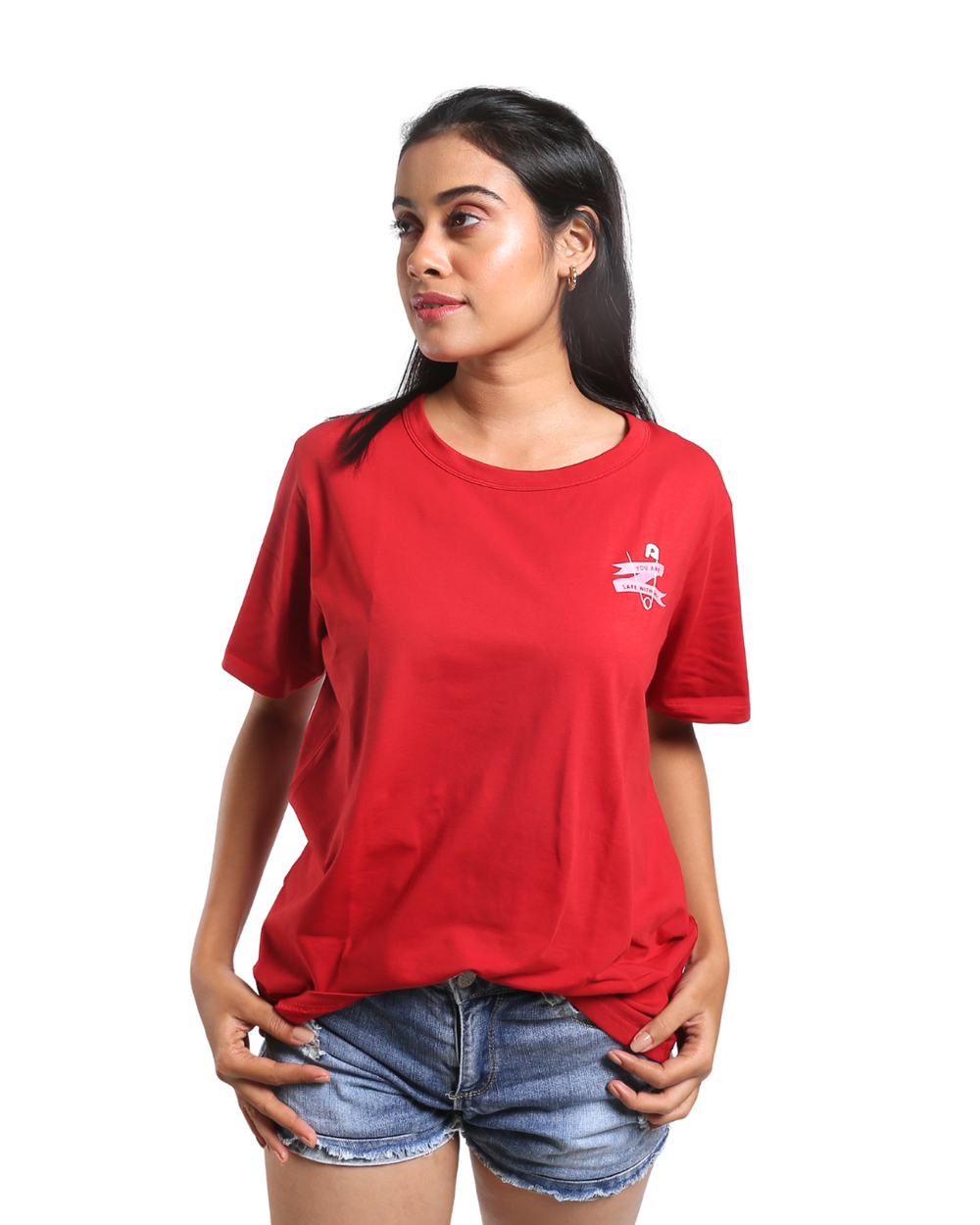 Organic Cotton Graphic Printed Relaxed Fit T-shirt In Crimson