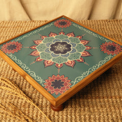BambaiSe Bajot Medium Aquamarine Mandala | Teak Wood | 11
