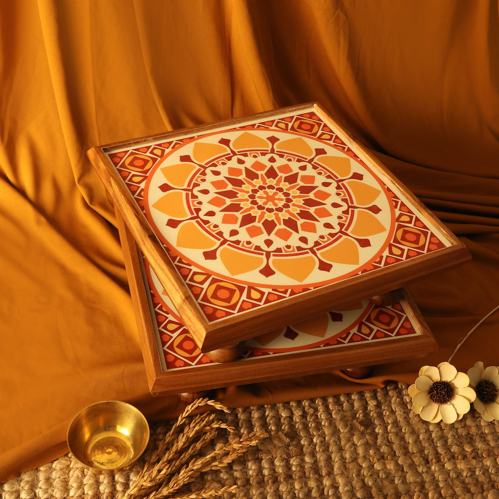 BambaiSe Bajot Medium Sunshine Madala | Teak Wood | 11" x 11"