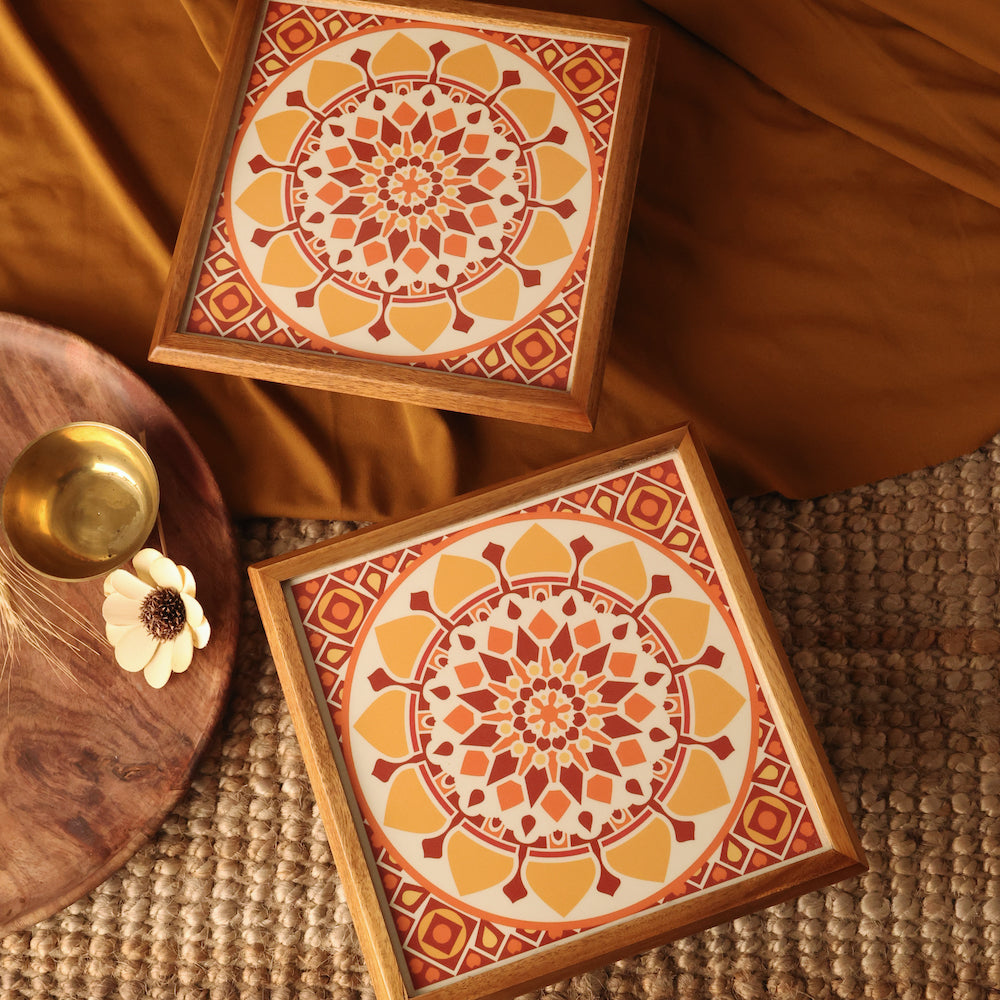 BambaiSe Bajot Medium Sunshine Madala | Teak Wood | 11" x 11"
