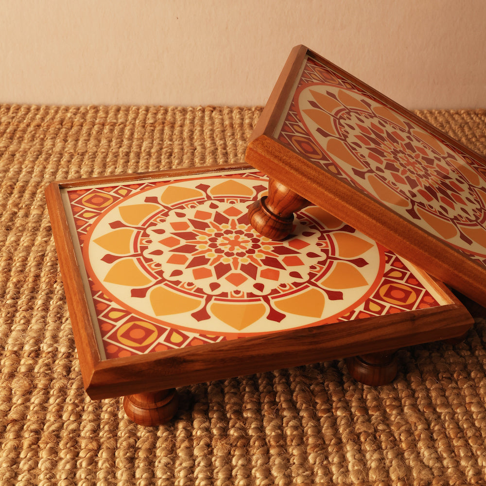 BambaiSe Bajot Medium Sunshine Madala | Teak Wood | 11" x 11"