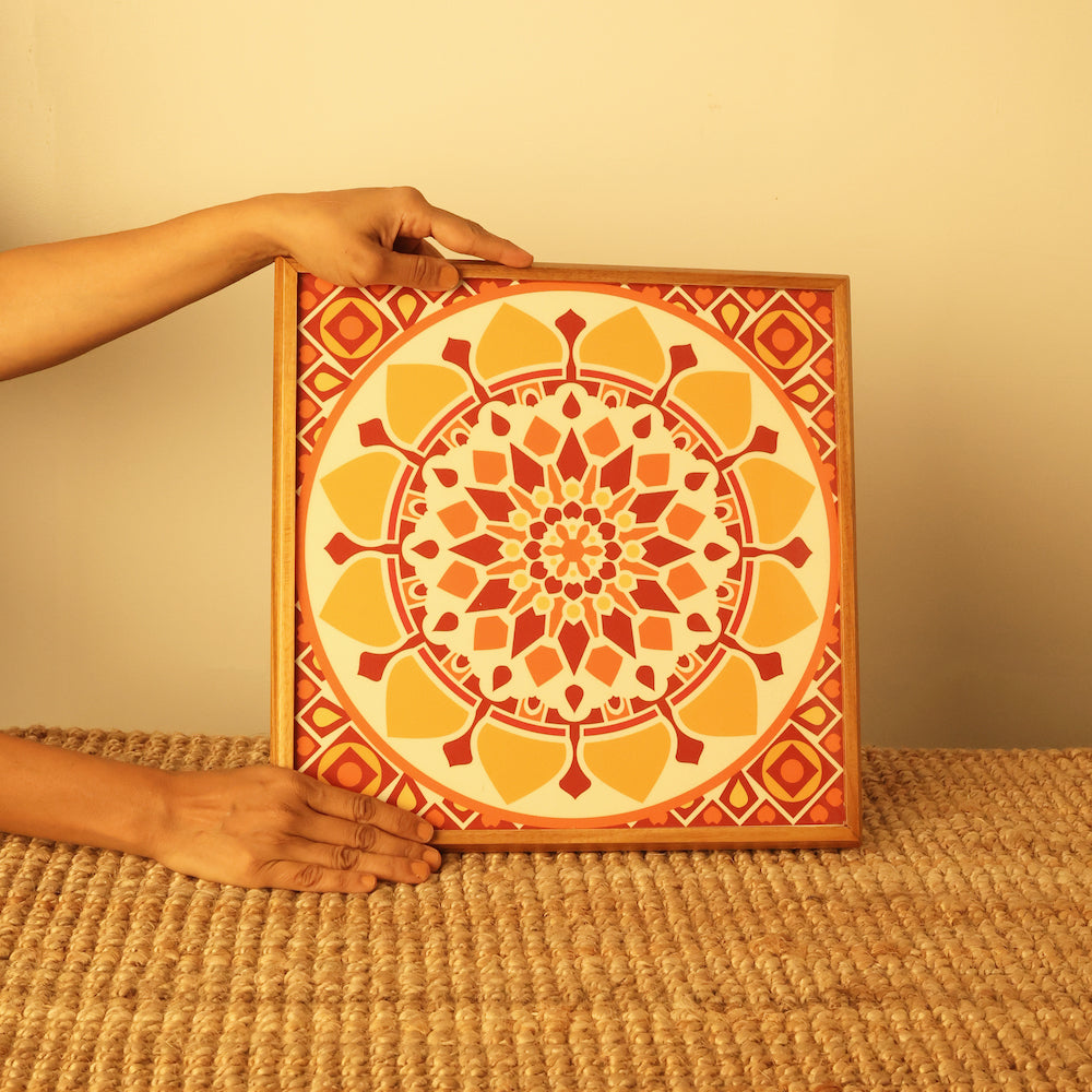 BambaiSe Bajot Medium Sunshine Madala | Teak Wood | 11" x 11"