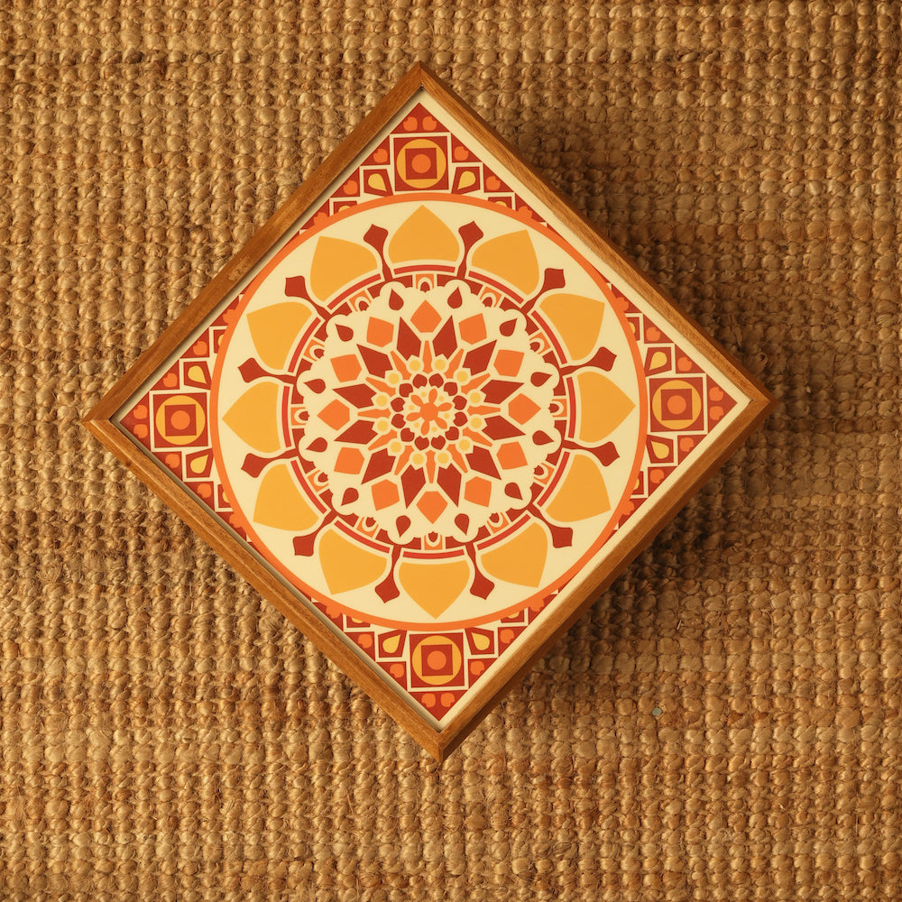 BambaiSe Bajot Medium Sunshine Madala | Teak Wood | 11" x 11"