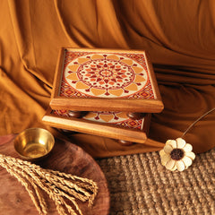BambaiSe Compact Bajot Sunshine Mandala | Teak Wood | 8
