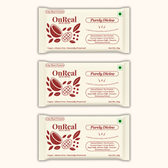 OnReal Purely Divine Plant-Based Protein Bars | 15g Protein | No Refined Sugar | High Fiber | Almond Butter | Made with Ragi & Quinoa Puffs | Vegan, Gluten-Free | Clean Label Snack