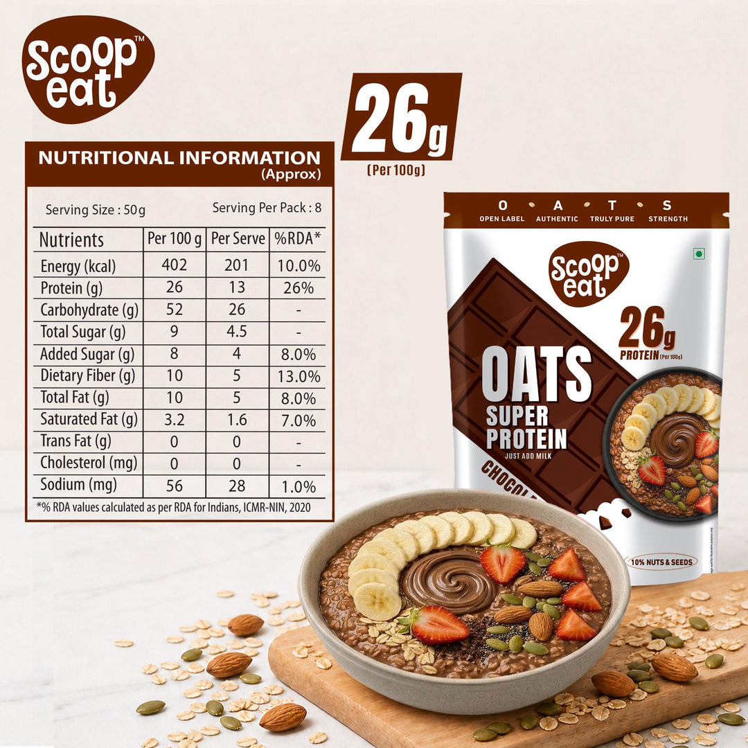 Scoopeat 26g Super High Protein Chocolate Oats 400gm