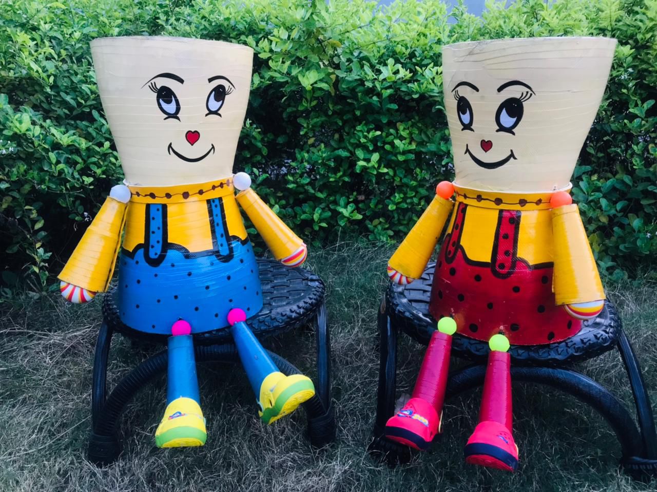 Doll Planters - set of 2