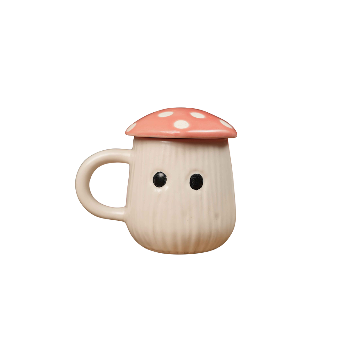Mushroom Lid Mug – Whimsical Cottagecore Ceramic Coffee &amp; Tea Mug with Lid - https://artecasa.in/