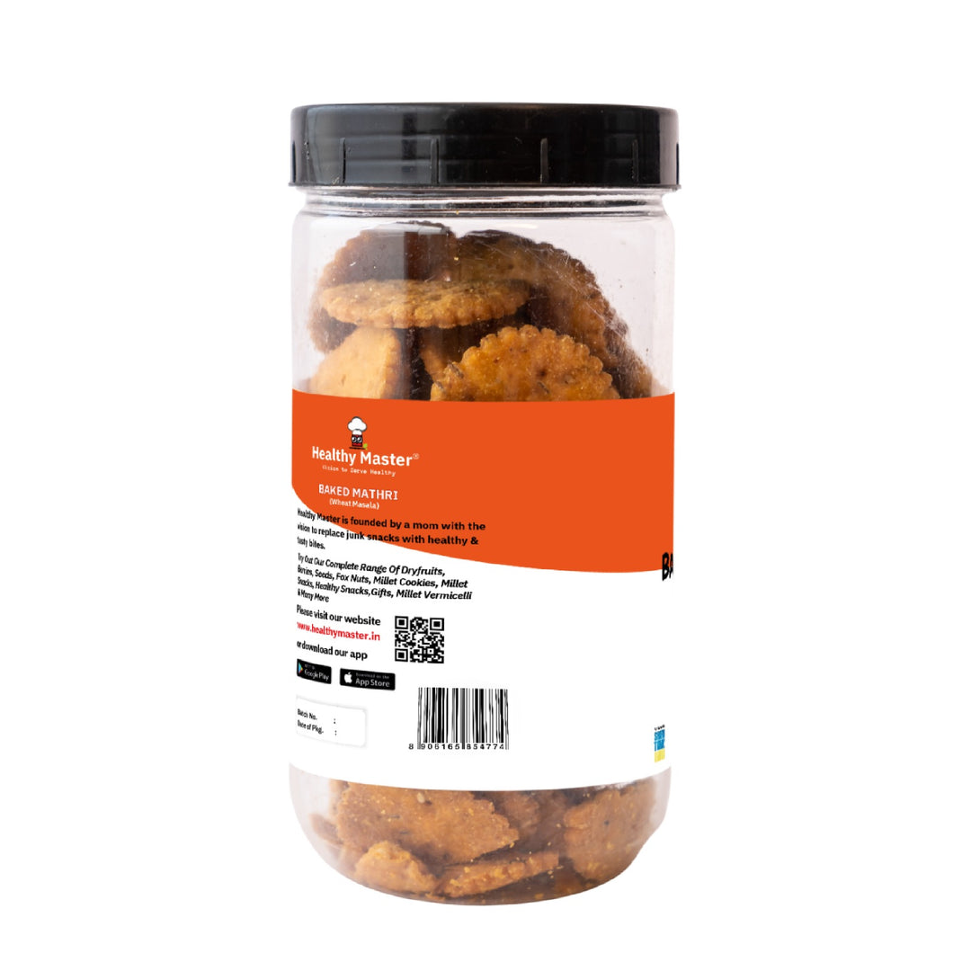 Healthy Master Baked Wheat Masala Mathri 250 g | Diabetic-Friendly & Weight Management Snack