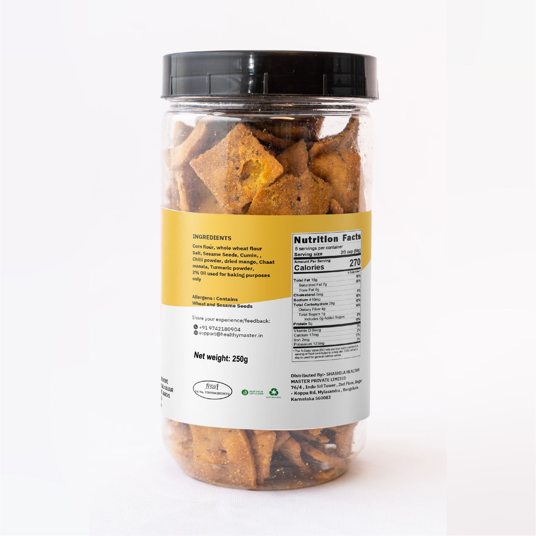 Healthy Master Baked Makai Masala Mathri 250g | Baked Mathri for HEALTHY Lifestyle