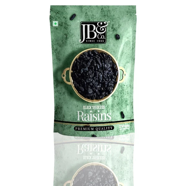JB&CO Afghan Seedless Black Raisins (Kali Kishmish) - 250 gm