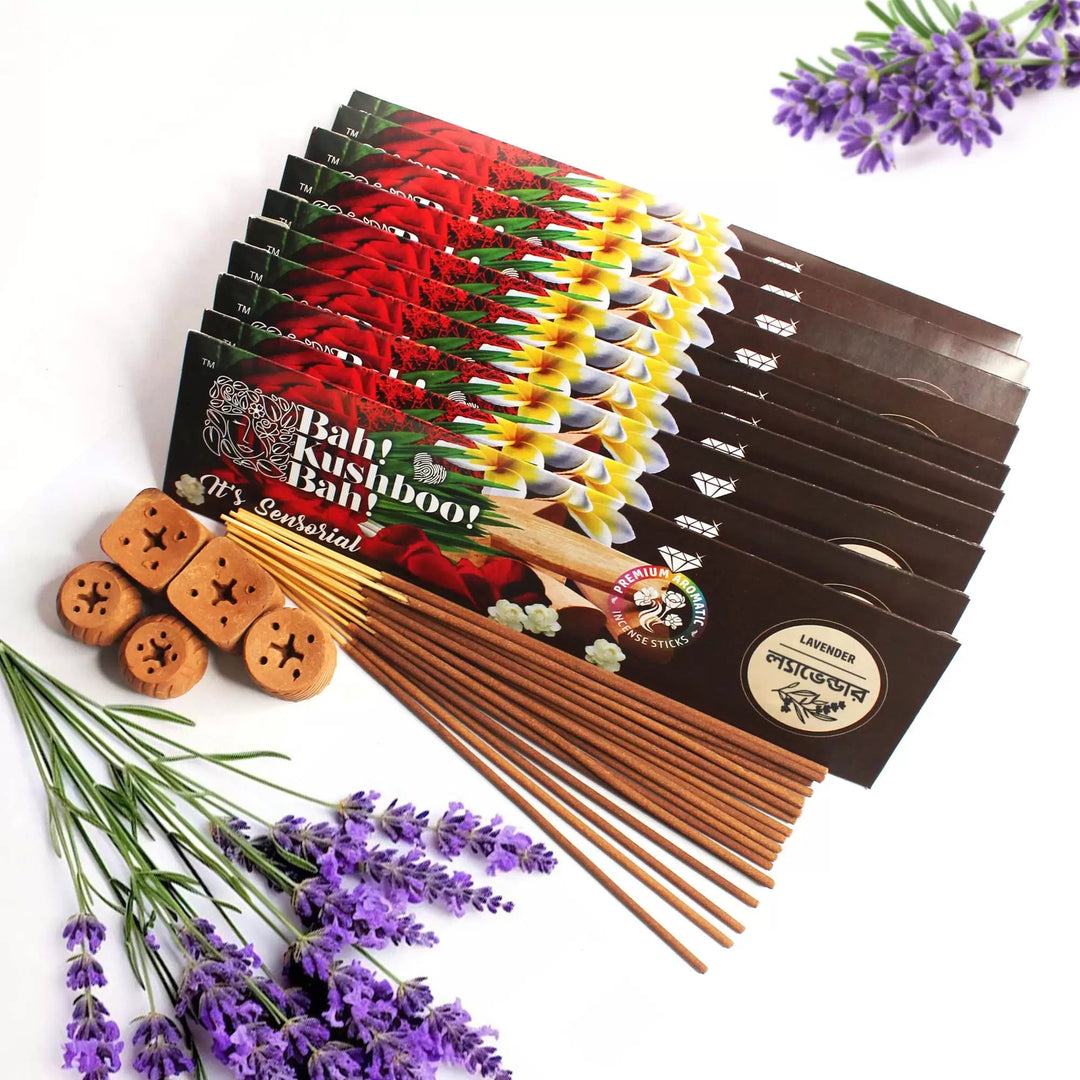 Bah Kushboo Bah Premium Envelope LAVENDER Pack Aromatic Incense Sticks (500 gm) - Suspire