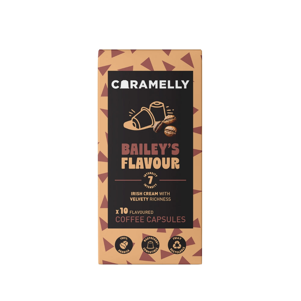 Caramelly Bailey's Flavour Nespresso Compatible Coffee Capsules, 10 Pods, Intensity - 8 | Nespresso Compatible Pods Coffee Pods | No Added Sugar | 100% Arabica Coffee