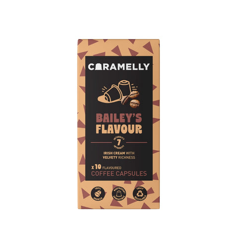 Caramelly Bailey's Flavour Nespresso Compatible Coffee Capsules, 10 Pods, Intensity - 8 | Nespresso Compatible Pods Coffee Pods | No Added Sugar | 100% Arabica Coffee