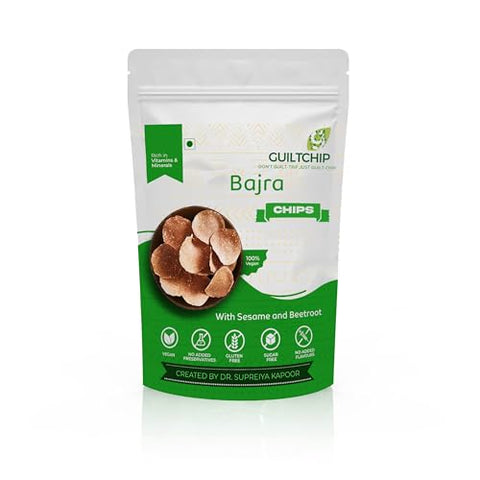 GUILTCHIP Baked Bajra Chips With Sesame And Beetroot - 150 gm