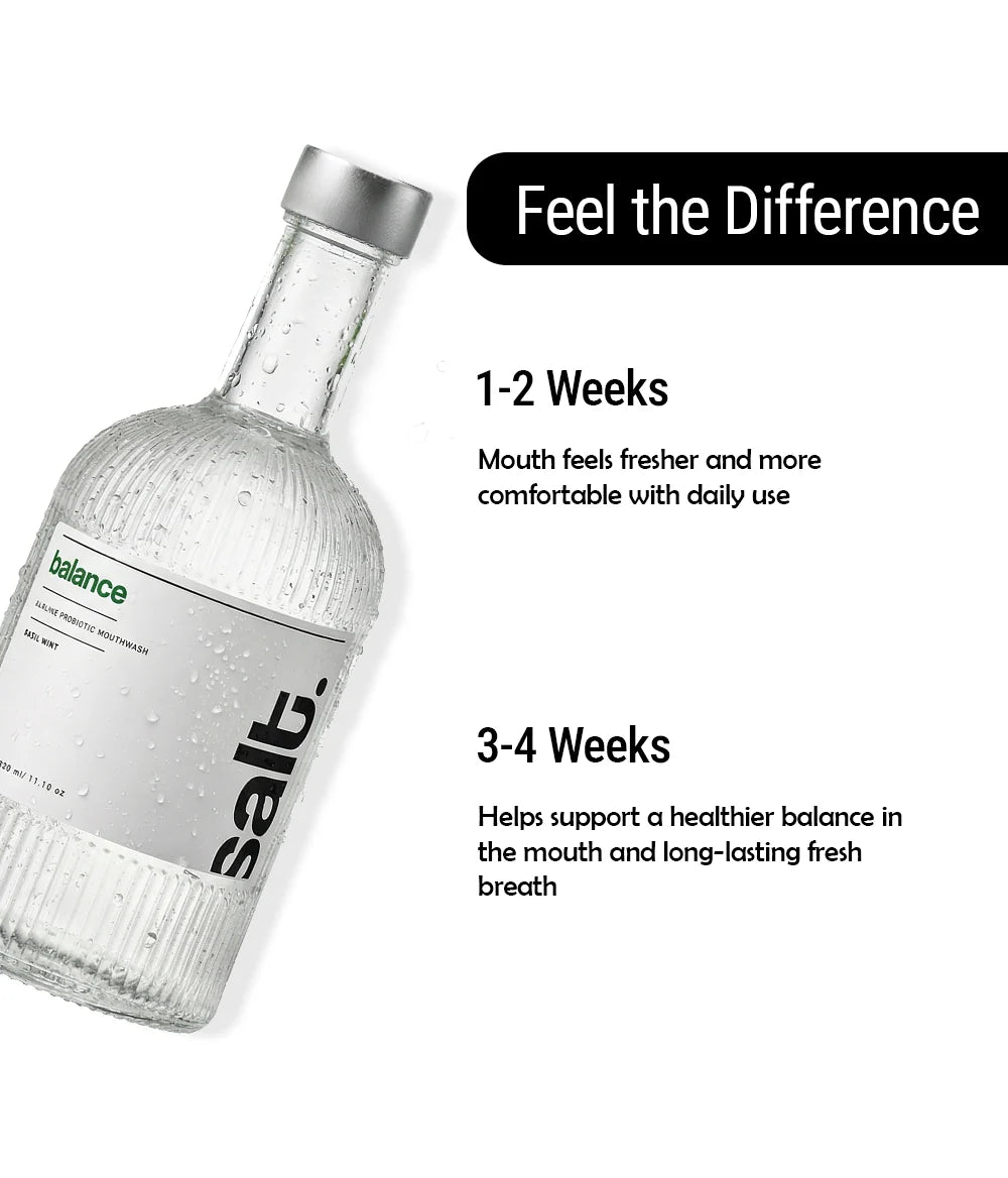 Salt Oral Care Balance Alkaline Pro-Biotic Mouthwash - Basil Mint | 330ml