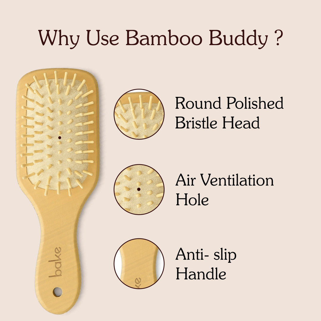 Bamboo Buddy Wooden Hair Brush For Promotes Hair Growth - 1Pc - Suspire