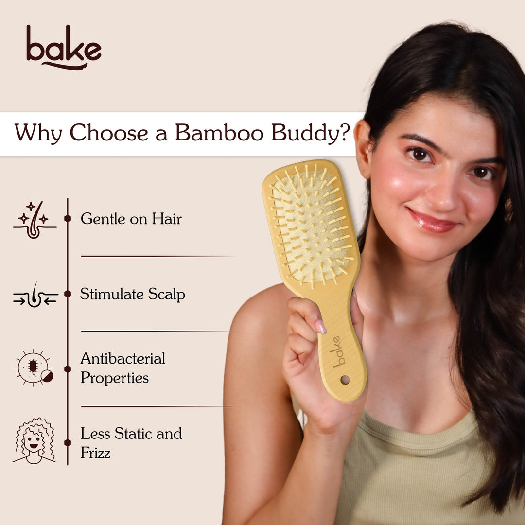 Bamboo Buddy Wooden Hair Brush For Promotes Hair Growth - 1Pc - Suspire