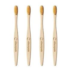Bamboo Toothbrush - Ultra Soft Bristles | Bamboo Fiber Bristles - Pack of 4