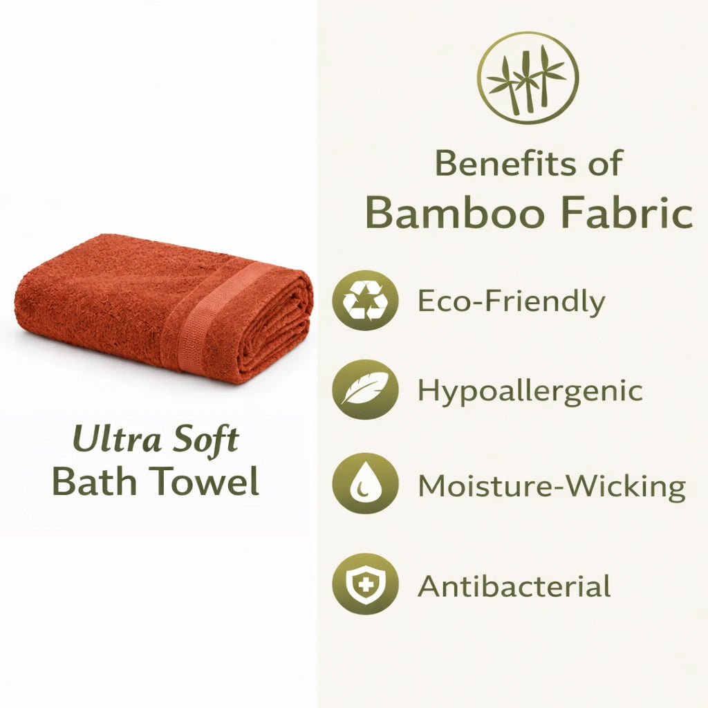 Bamboology Trends Bamboo Bath Towel – Ultra Soft, Quick Dry & Eco-Friendly Luxury Care | White
